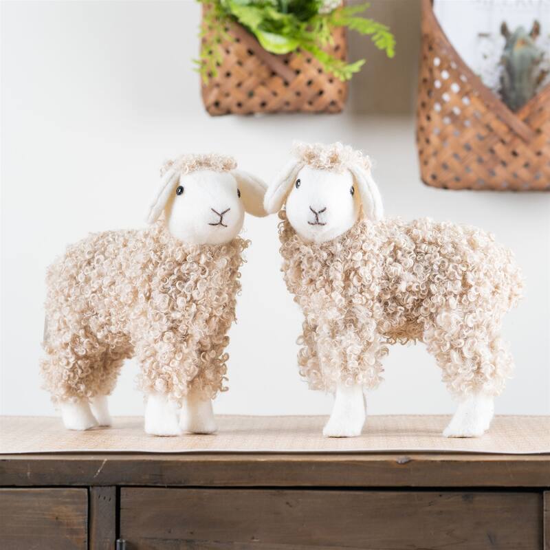 Set of 2 Sheep Tabletop Figures 10.75"