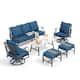 MAISON ARTS 6/7-Piece Patio Conversation Sets, Sofa Set with 2/4 x Single Chairs, 1 x 3-seater Sofa and Coffee Table/Ottomans