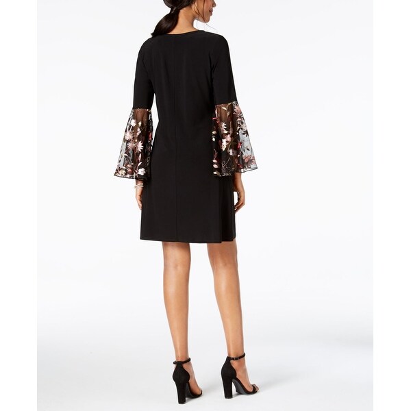 msk embroidered shift dress