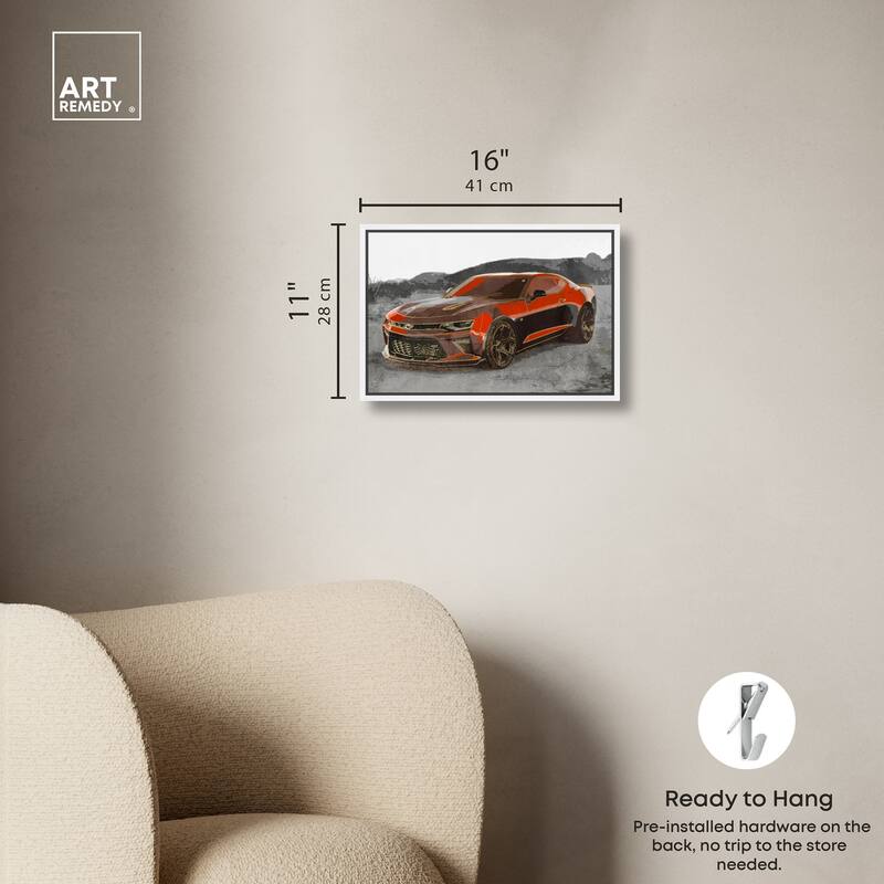 Red Sports Car Canvas by Art Remedy