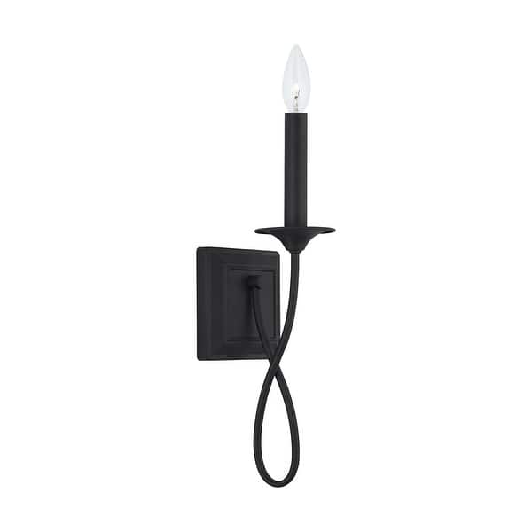 slide 2 of 6, Vincent 1-light Black Iron Wall Sconce
