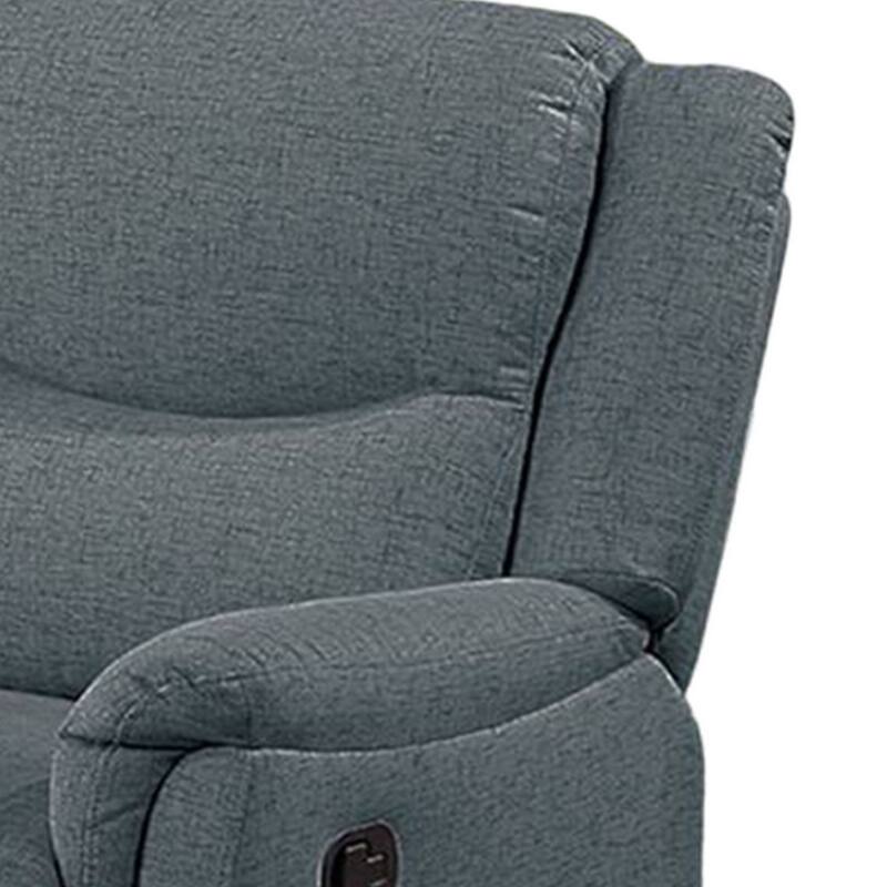 Ammy Manual Recliner Chair, Pillow Top Arms, Dark Gray Faux Burlap