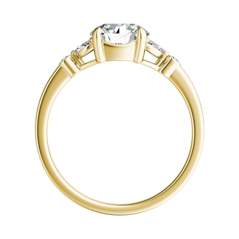 Auriya 14k Gold 1 1/2ctw Vintage Floral Moissanite and Diamond Engagement Ring 1/4ctw