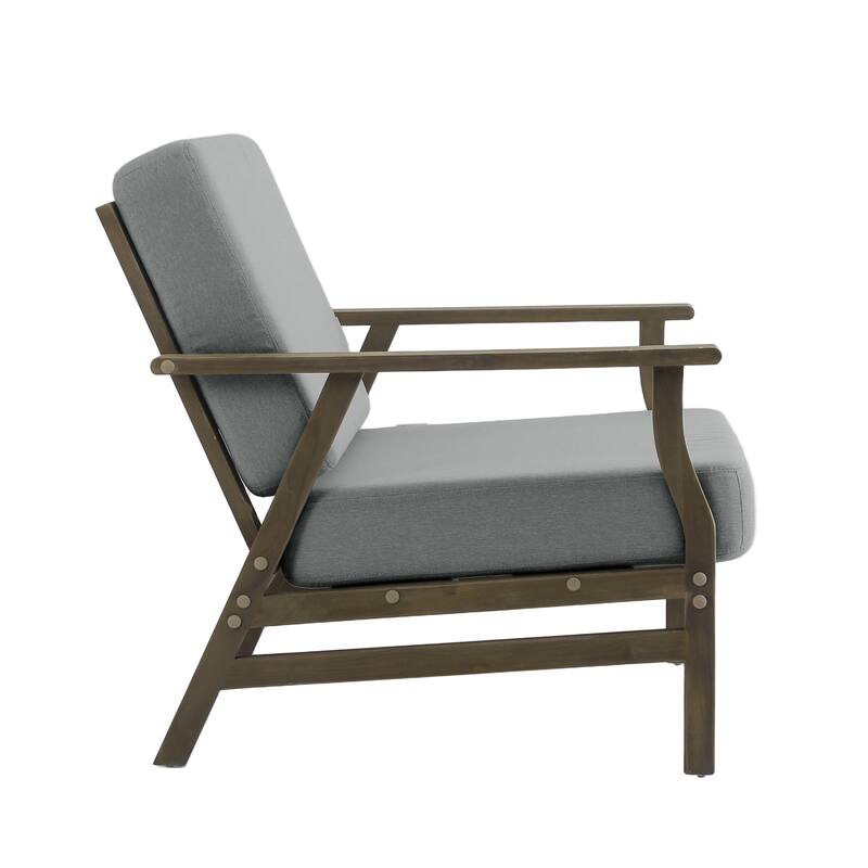 3-piece Cushioned Outdoor Club Chiars With Side Table