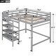 preview thumbnail 5 of 14, Modern Design Wood Loft Bed with Maximized space, Sturdy Frame, Staircase and Hanger for Clothes, Grey