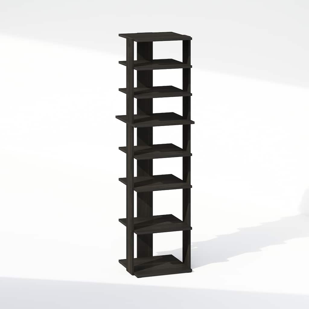 8 Tiers Wood Household Shelving Unit in Espresso (12.64 in. W x 46.77 in. H x 12.13 in. D) - 12.64