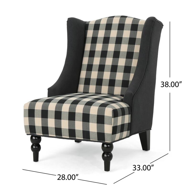 Modern 28" High-Back Upholstered Club Chair with Birch Wood Legs for Living Room