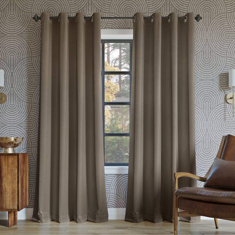 Sun Zero Oslo Theater Grade Extreme Total Blackout Grommet 1-Piece Curtain Panel, Single Panel - 52 x 95 - Taupe