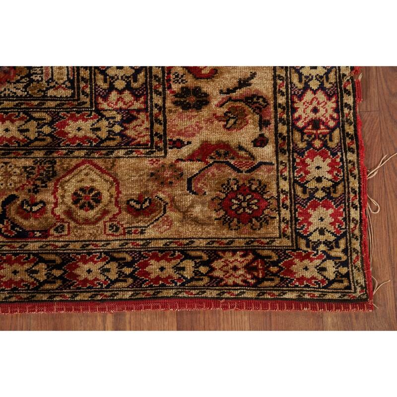 100% Silk Anatolian Turkey Foyer Rug Hand-Knotted Wool Carpet - 4'1" x 5'8"