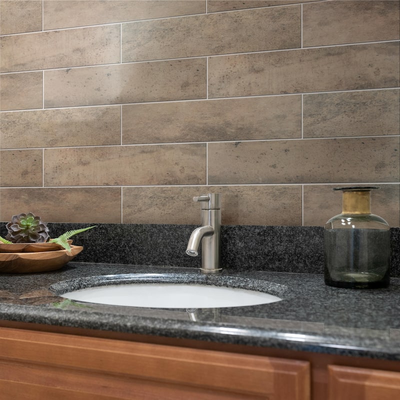 Merola Tile Capri Brick Terra 2-1/2" x 10" Porcelain Floor and Wall Tile