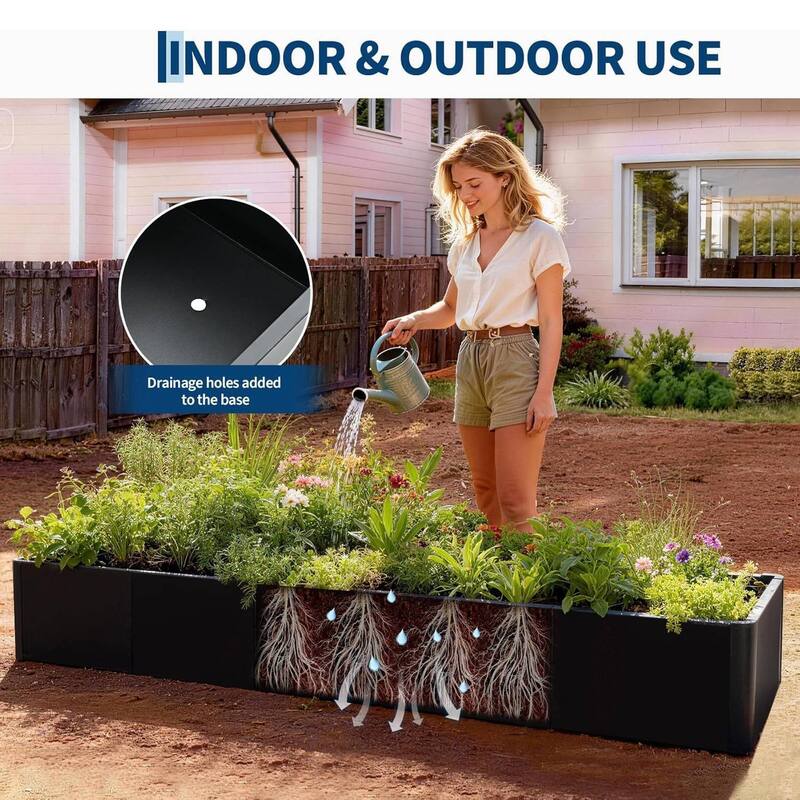 70" Modern Raised Garden Bed Planter, Ideal for Yard, Patio with Base - N/A