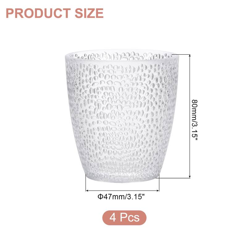 Acrylic Drinking Glasses, 4Pcs Plastic Reusable Tumbler - Transparent - 7oz
