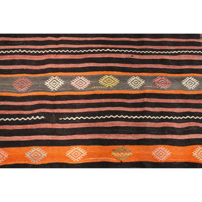 Hand Woven Oriental 100% Wool Carpet Southwestern Tribal Multi-Colored Kilim Area Rug - 9' 2'' X 6' 5''