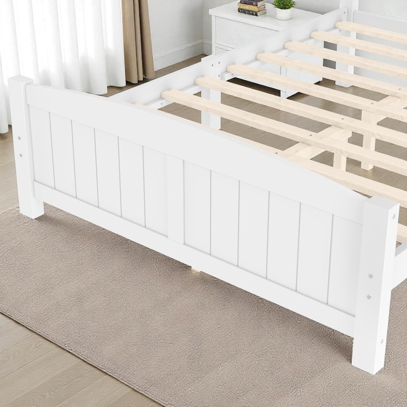 Solid Wood Platform Bed Frame with Support Slats, Strong Structure, No Box Spring Needed Modern Bedroom Furniture