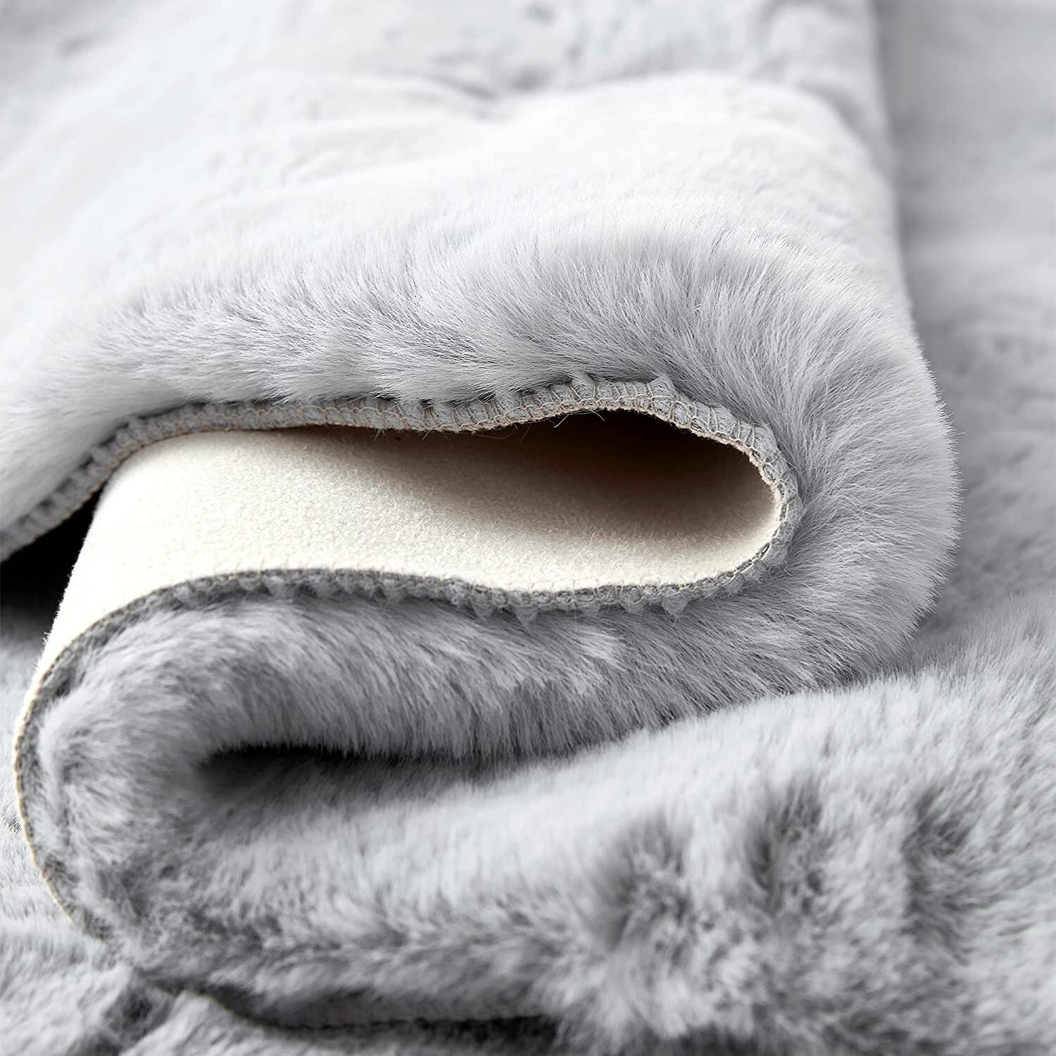 Grey fur bed hotsell runner