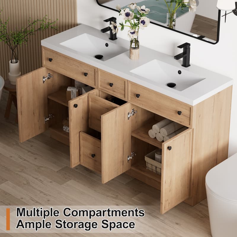 36"/48"/60"/72" Bathroom Vanity Set with Sink & Faucet