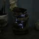 preview thumbnail 9 of 12, Sunnydaze Tiered Rock and Log Tabletop Fountain with LED Lights - 10.5-Inch