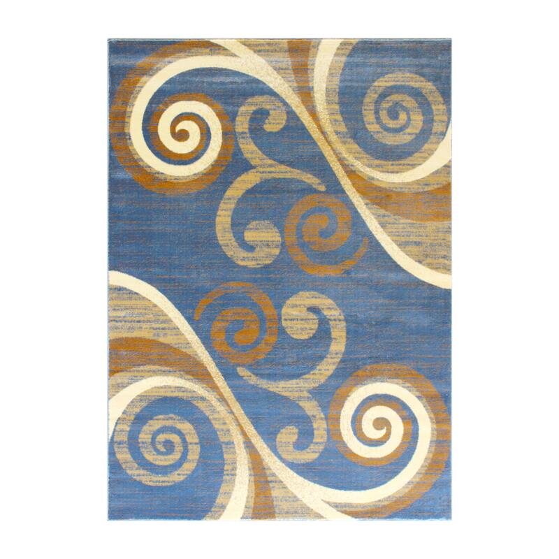 Modern Distressed Swirl Abstract Style Indoor Area Rug