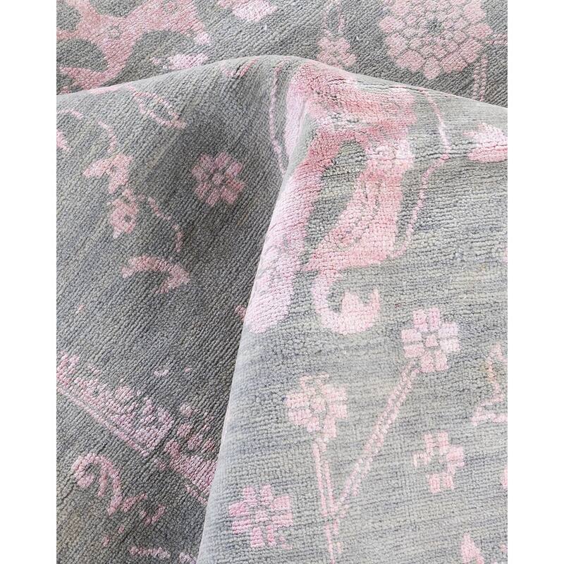 Ikat One-of-a-Kind Hand-Knotted Area Rug, Gray - 9' 1" x 12' 1"