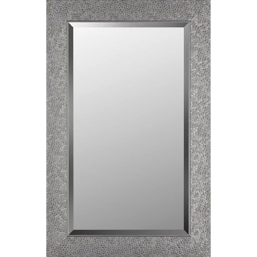 Silver Shells Patterned Framed Bevel Mirror