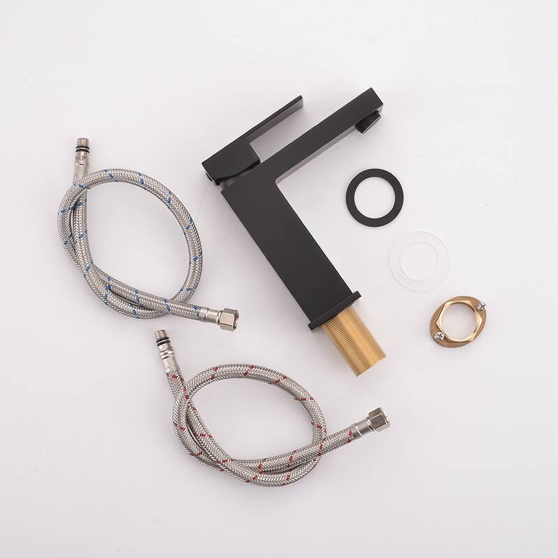 Square Single Handle Bathroom Sink Faucet