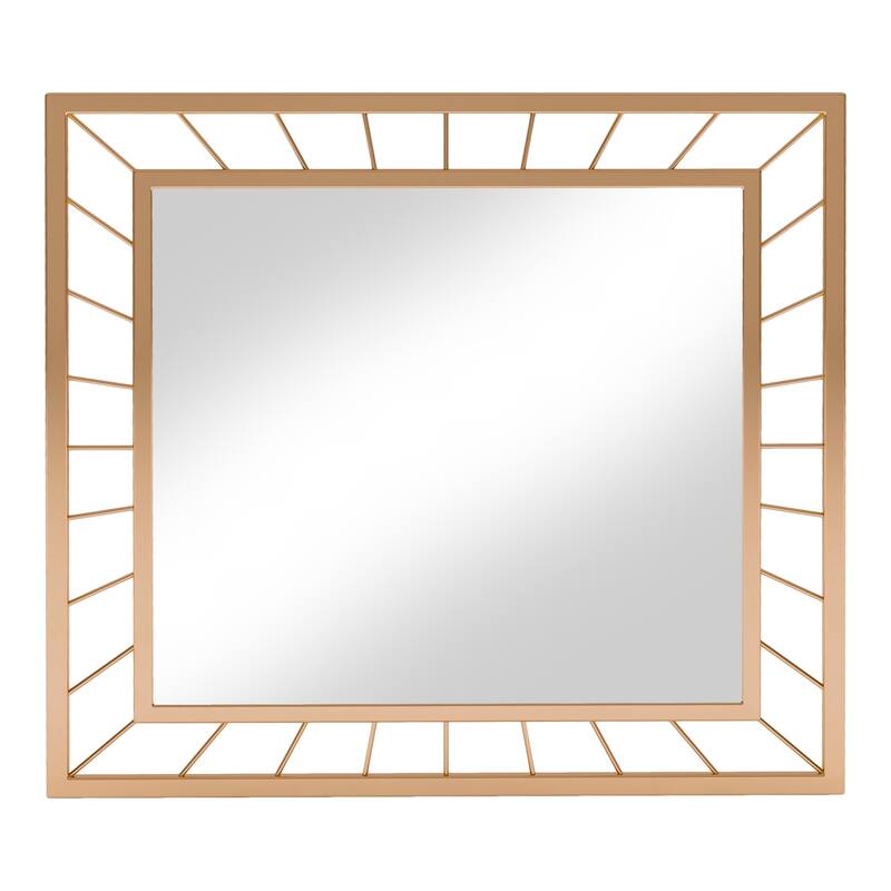 Anjah Contemporary Gold 5mm Metal Wall Mirror by Furniture of America