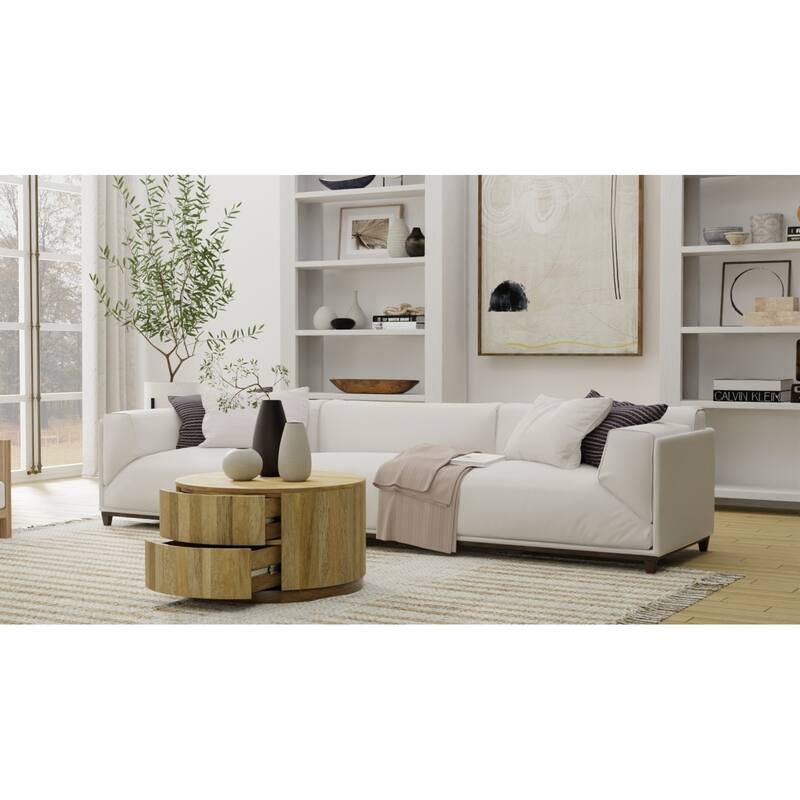 Carolina Living Christa 2-Drawer 30" Round Coffee Table - Natural