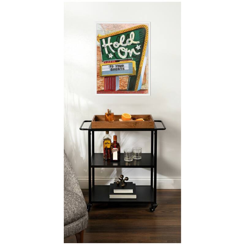 Kate and Laurel Hold On To Your Shorts by Krista V. Allenstein Framed Canvas Wall Art Print