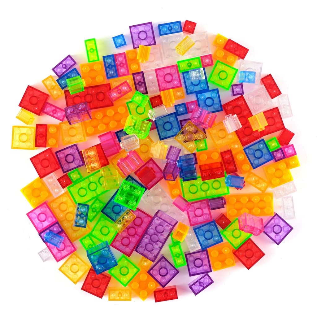 Strictly Briks Building Set for Kids, Clear Colors, 156 Pieces, Compatible with Major Brick Brands