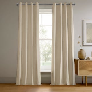 Exclusive Fabrics Alabaster Beige Grommet Velvet Blackout Curtain (1 Panel)