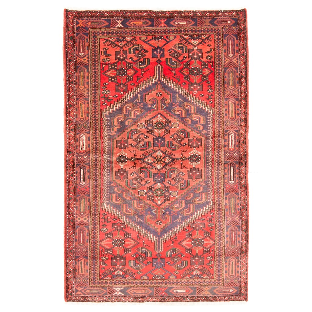 ECARPETGALLERY Hand-knotted Andelz Red Wool Rug - 4'2 x 7'0