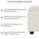 preview thumbnail 5 of 15, Evolur Holland Upholstered Ottoman in Thunder, Foot Rest Stool for Nursing Moms