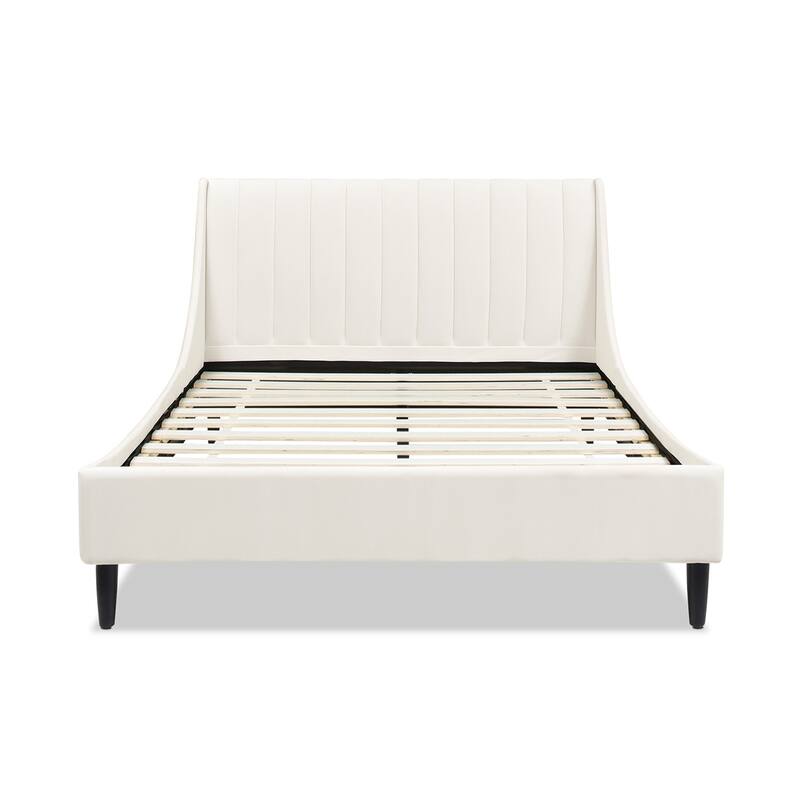 Willow Performance Velvet Channel Tufted Platform Bed