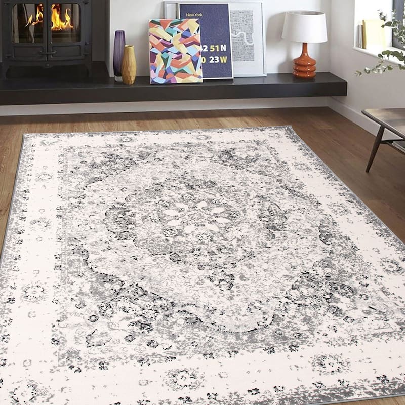 World Rug Gallery Vintage Oriental Distressed Medallion Rug