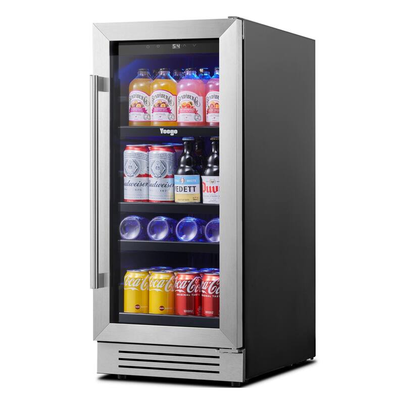 Yeego 14.8 Inch Beverage Cooler 80 Can Built-in/Freestanding Beverage Refrigerator - 15 inch