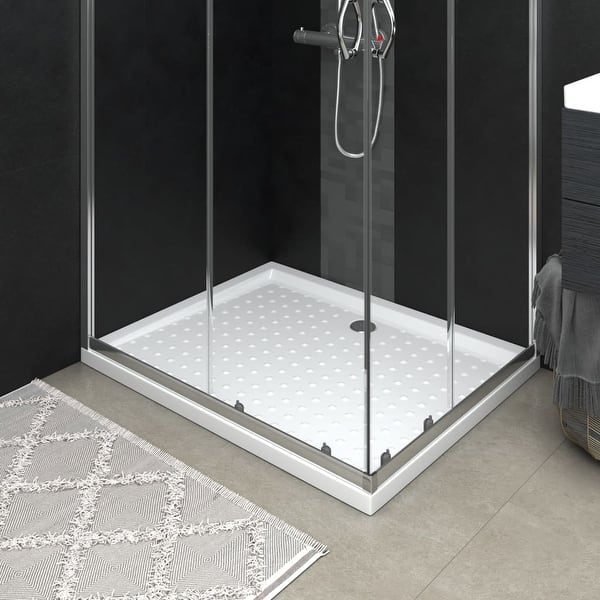 slide 2 of 35, vidaXL Shower Base Tray with Dots White ABS 31.5" x 39.4" x 1.6"