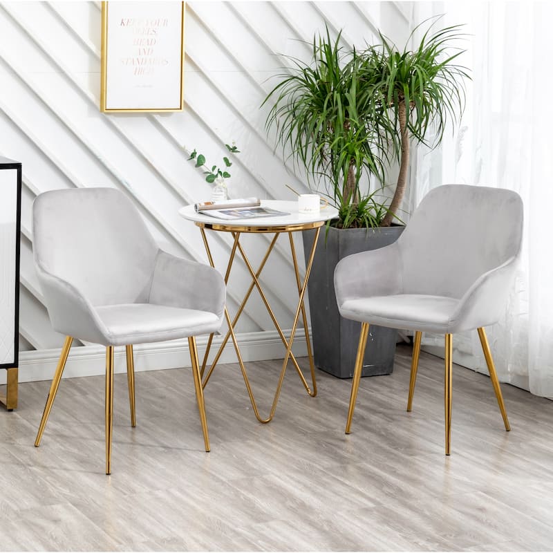 Tasmia Premium Emerald Accent Bucket Upholstered Dining Chairs (Set of 2)