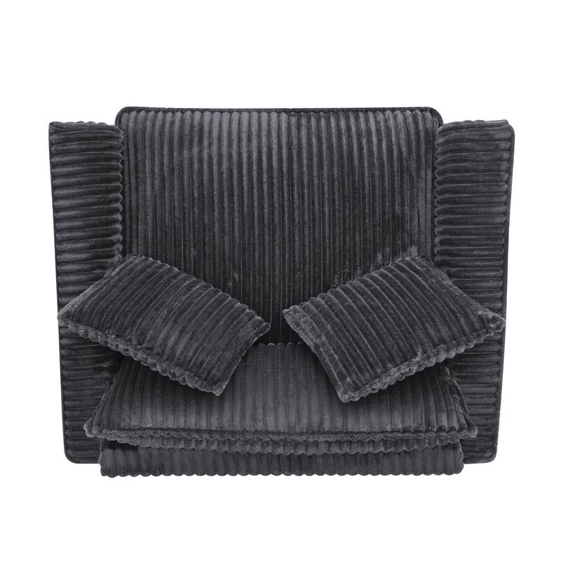 Tufted Corduroy Lazy Sofa Chair with Backrest and Armrests Single Person Lounge Chair for Living Room or Bedroom Accent Chairs