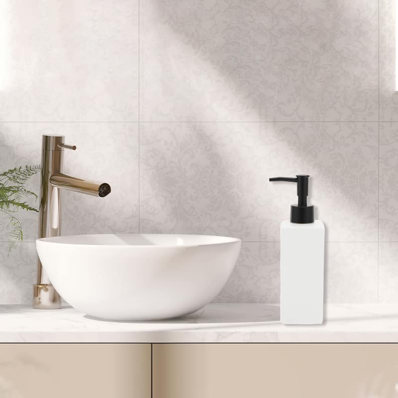 Square Elegant Soap Pump Dispenser for Laundry Rooms Hotels 350ml 1 Pcs - White Black