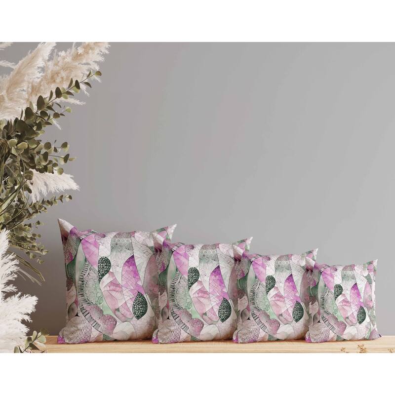 Rock Heaven Indoor/Outdoor Reversible Throw Pillow Purple and Green