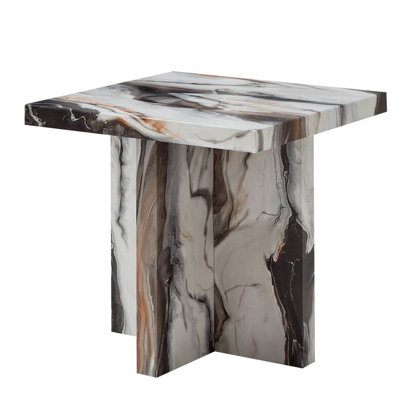 Roundhill Furniture Cavira 3-Piece Faux Marble Coffee Table Set