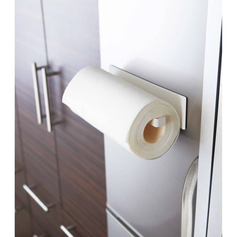 Yamazaki Home Magnetic Paper Towel Holder, Steel, Holds 2 lbs - L 3.1 x W 11.6 x H 3.1 inches