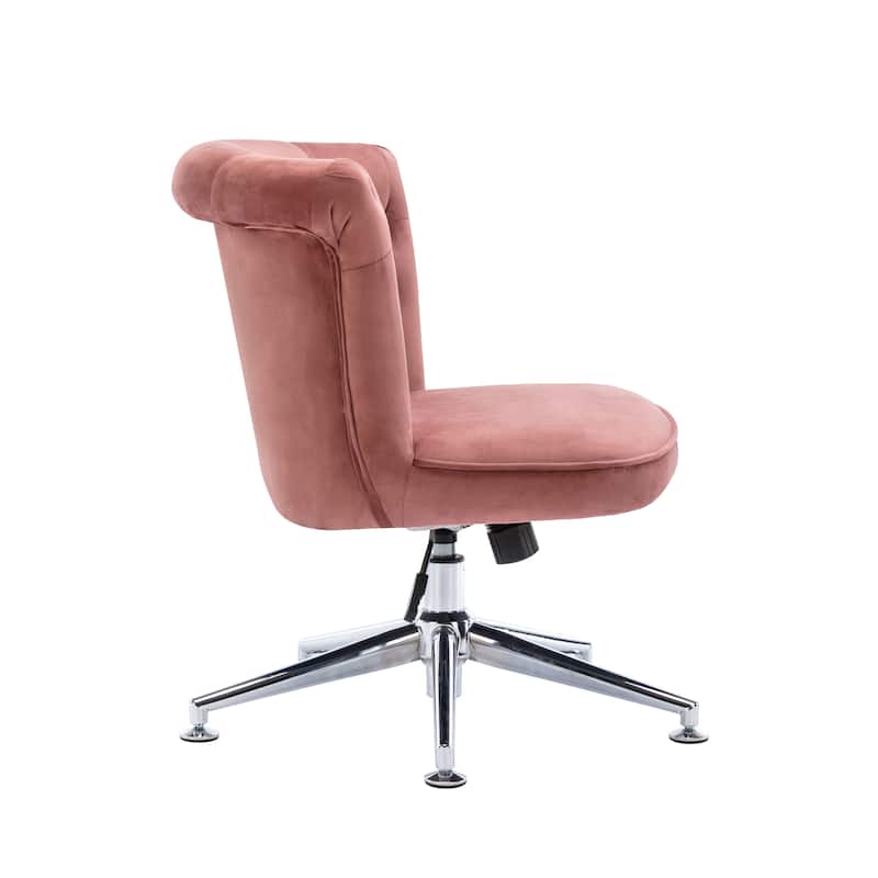 Porthos Home Quoba Tufted Velvet Office Chair, Castors and Footers Both Included