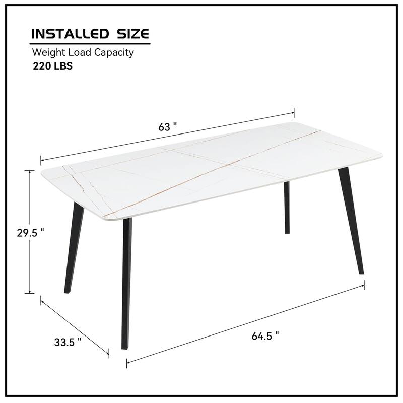 White 63 Inch Ceramic Dining Table Bed Bath & Beyond 37915063