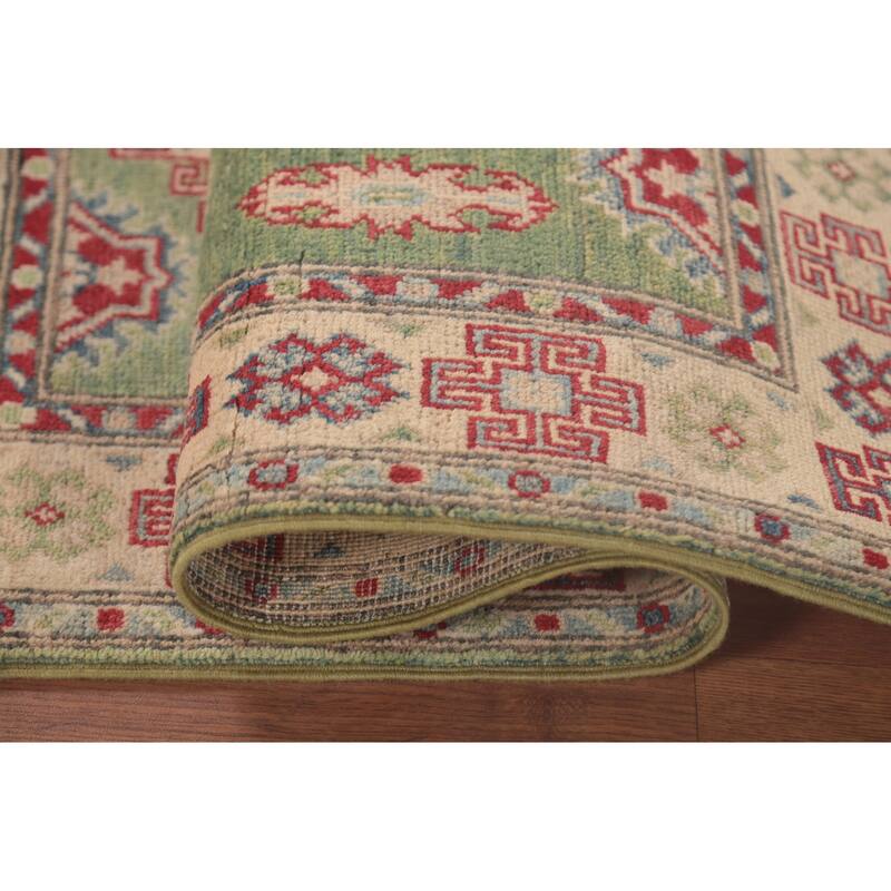 Green Kazak Oriental Foyer Rug Handmade Wool Carpet - 2'9" x 4'3"
