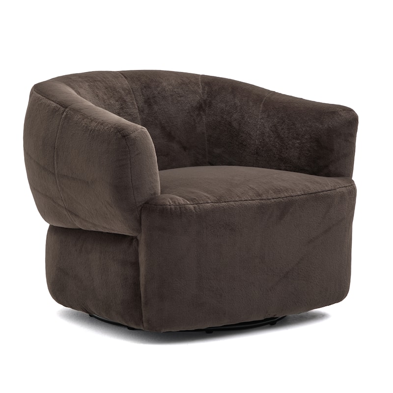 Christopher Knight Home - Plush Modern Swivel Upholstered Club Chair with Ergonomic Barrel Comfort