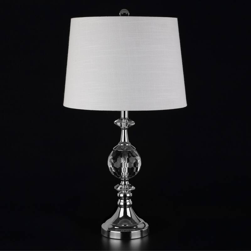 Sullivan 25.5" LED Crystal/Metal Table Lamp, Clear/Chrome by JONATHAN Y