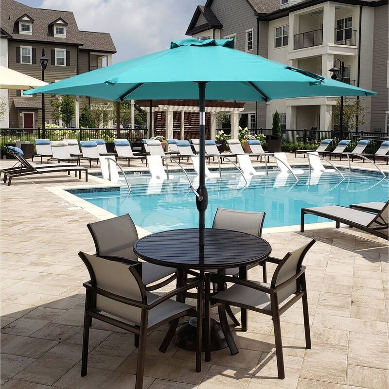 Bonosuki 7.5-foot Waterproof Sunshade Canopy Patio Umbrella - Turquoise Blue