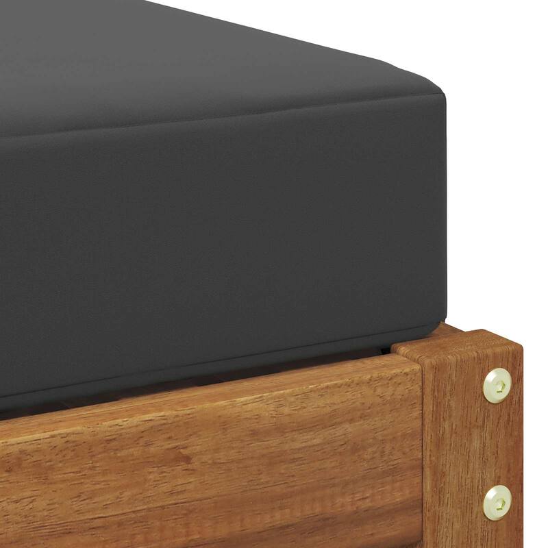 vidaXL Stool Bench Natural and Anthracite 16.93 x 16.93 x 14.57 in