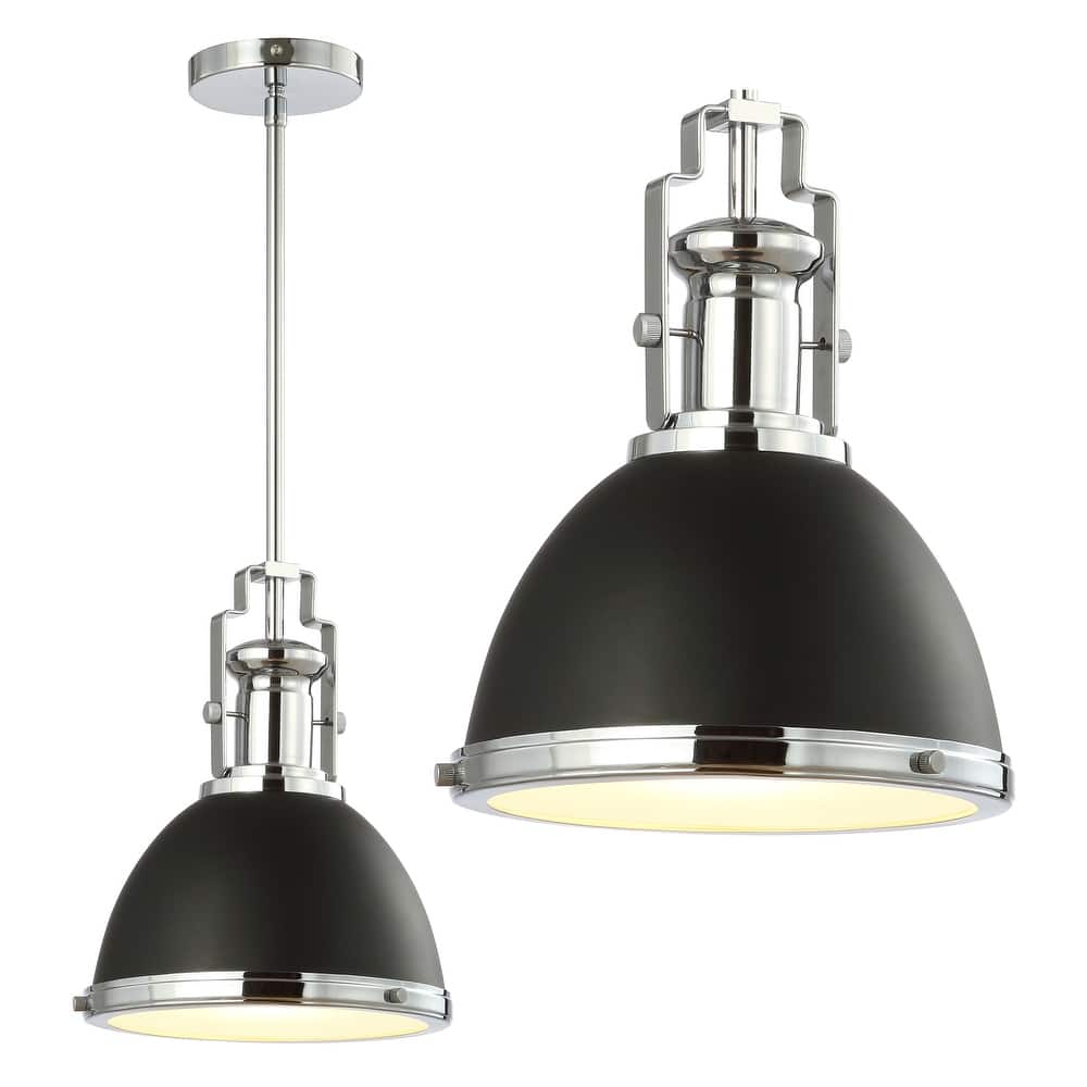 Deere Adjustable Iron/Glass Vintage LED Dome Pendant, by JONATHAN Y